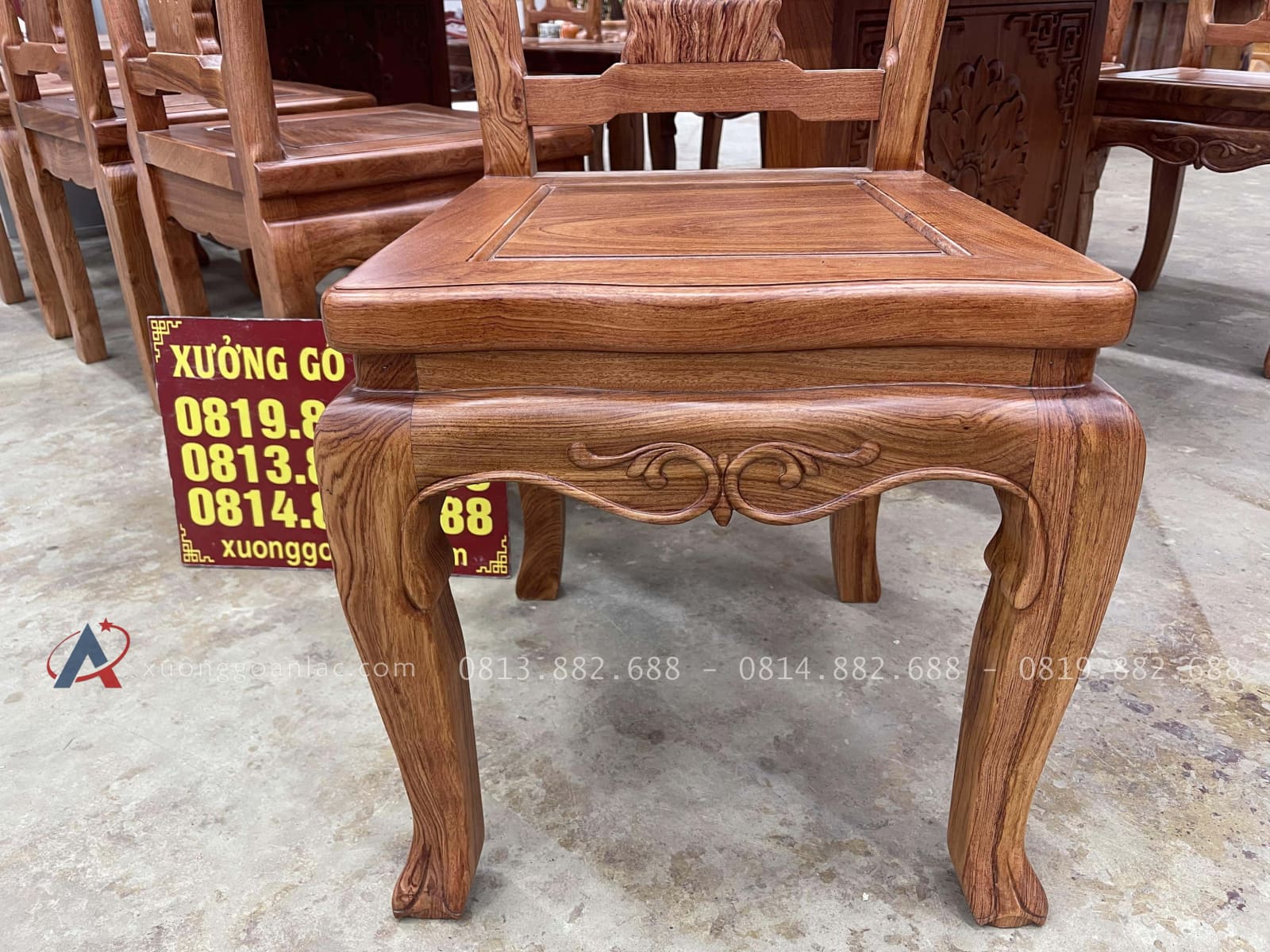 Siêu phẩm bàn ăn nguyên khối 2m75 với 10 ghế cây đàn gỗ hương đá (Chú Kỷ, Hà Tĩnh) 23 hệ chân yếm của ghế cây đàn