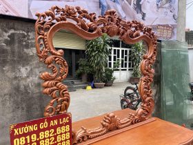 Bàn phấn hoàng gia louis và tab đầu giường gỗ hương đá 13 bàn trang điểm gỗ hương đá