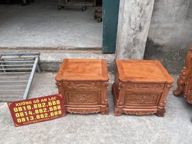 Bàn phấn hoàng gia louis và tab đầu giường gỗ hương đá 17 tab đầu giường tiện dụng