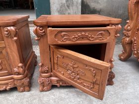 Bàn phấn hoàng gia louis và tab đầu giường gỗ hương đá 18 thân tab thiết kế 1 ngăn kéo và 1 ngăn tủ