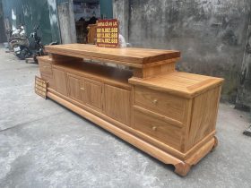 Mẫu kệ tivi trơn 2m60 gỗ gõ đỏ pachy (Chú Tuấn Anh - Thanh Xuân, Hà Nội) 8 Mẫu kệ tivi phong cách hiện đại