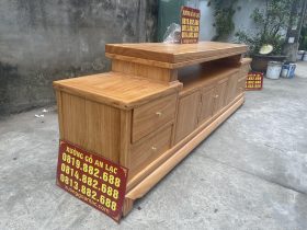 Mẫu kệ tivi trơn 2m60 gỗ gõ đỏ pachy (Chú Tuấn Anh - Thanh Xuân, Hà Nội) 9 mẫu kệ tivi 2m60x50x81cm