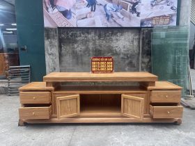 Mẫu kệ tivi trơn 2m60 gỗ gõ đỏ pachy (Chú Tuấn Anh - Thanh Xuân, Hà Nội) 11 mẫu kệ tivi 2 tầng gỗ gõ đỏ
