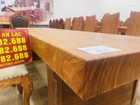 Mặt bàn ăn nguyên khối 305 x 82 x 13cm siêu vip gỗ hương đá cực giá trị 6 mặt bàn nguyên khối dày 13cm