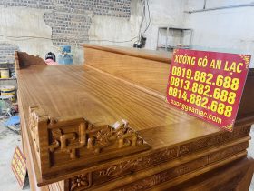 Án gian thờ Ngũ Phúc gỗ gõ đỏ chân 16 giao Huế 13 thiết kế nhị cấp dài rộng
