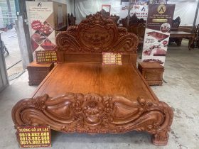 Nội thất phòng ngủ 10 giường ngủ hoàng gia louis gỗ hương đá