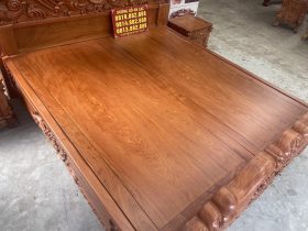 Giường Hoa Hồng nguyên khối Louis GAL-19 gỗ Hương Đá 13 giường ngủ 1m8x2m