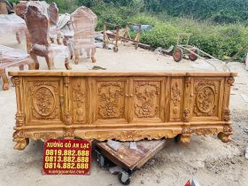 mẫu kệ tivi louis hoa hồng gỗ hương đá
