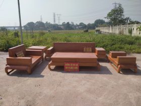 Mẫu sofa đùi gà 5 món gỗ gõ đỏ