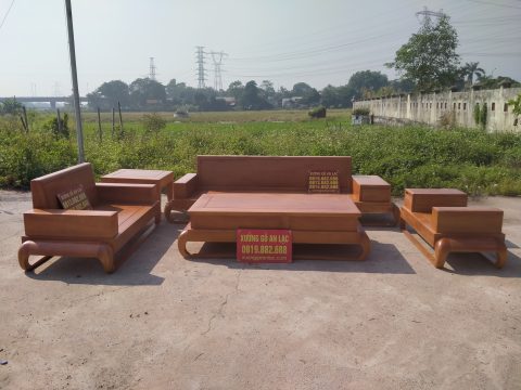 Mẫu sofa đùi gà 5 món gỗ gõ đỏ
