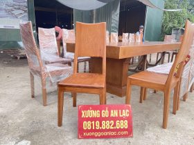 Siêu phẩm bàn ăn nguyên khối cùng 20 ghế hiện đại gỗ gõ đỏ cao cấp (Chú Hưng,Thái Bình) 17 mẫu bàn ăn gỗ hiện đại