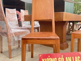 Siêu phẩm bàn ăn nguyên khối cùng 20 ghế hiện đại gỗ gõ đỏ cao cấp (Chú Hưng,Thái Bình) 18 ghế ăn phong cách hiện đại