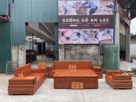 mẫu sofa hiện đại 5 món gỗ hương đá