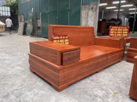 Mẫu sofa hiện đại hàng 5 món gỗ hương đá cao cấp (Chú Phương - Hà Nam) 25 ghế đôi tay hộp kèm tab