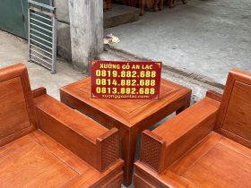 Mẫu sofa hiện đại hàng 5 món gỗ hương đá cao cấp (Chú Phương - Hà Nam) 27 đôn góc gỗ hương cao cấp