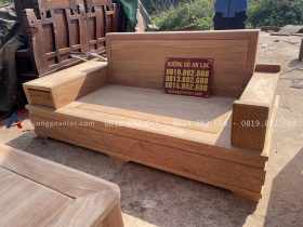 Mẫu sofa hiện đại hàng 5 món gỗ hương đá cao cấp (Chú Phương - Hà Nam) 18 ghế đôi gỗ hương đá