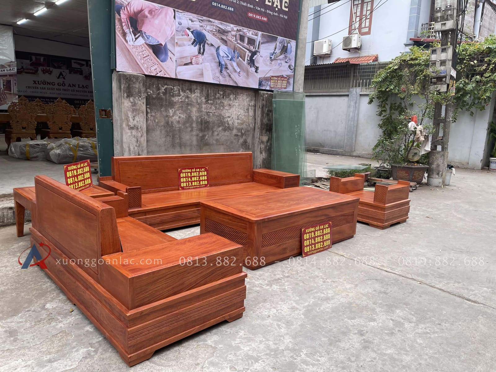 Mẫu sofa hiện đại hàng 5 món gỗ hương đá cao cấp (Chú Phương - Hà Nam) 34 mẫu sofa 5 món hiện đại