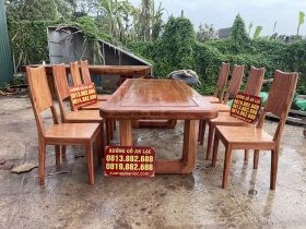 bản mộc bàn ăn 8 ghế trơn hiện đại