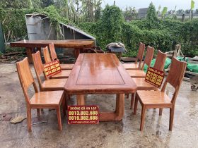 Bản mộc bàn ăn 8 ghế trơn hiện đại gỗ hương đá cao cấp (Anh Tuấn,Thái Bình) 13 bộ bàn ghế ăn phong cách hiện đại