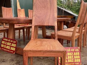 Bản mộc bàn ăn 8 ghế trơn hiện đại gỗ hương đá cao cấp (Anh Tuấn,Thái Bình) 16 ghế ăn gỗ hương đá