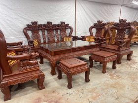 Nội thất phòng khách 10 bàn ghế minh quốc nghê 10 món gỗ gõ đỏ