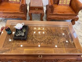 Combo bàn ghế hoàng gia gỗ hương và bàn ăn nguyên khối 10 ghế gỗ gõ đỏ (Anh Thượng, Cao Bằng) 8 bàn ghế louis hoàng gia đục hoa lá tây