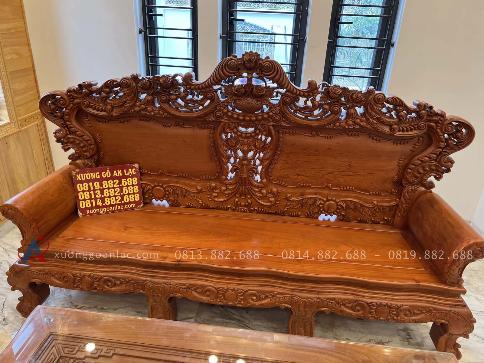 Combo bàn ghế hoàng gia gỗ hương và bàn ăn nguyên khối 10 ghế gỗ gõ đỏ (Anh Thượng, Cao Bằng) 16 đoàn dài louis hoàng gia