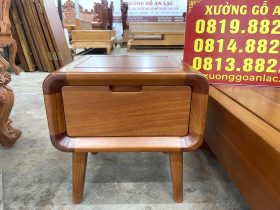 Combo phòng ngủ giường và bàn phấn hiện đại gỗ gõ đỏ 10 tab đầu giường thiết kế đẹp mắt