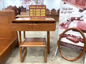 Combo phòng ngủ giường và bàn phấn hiện đại gỗ gõ đỏ 13 bàn trang điểm có ngăn kéo