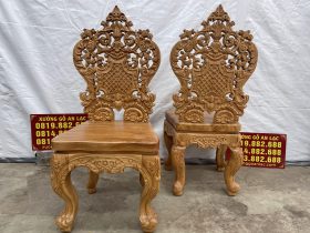 mẫu ghế ăn louis hoàng gia vip 1 gỗ gõ đỏ
