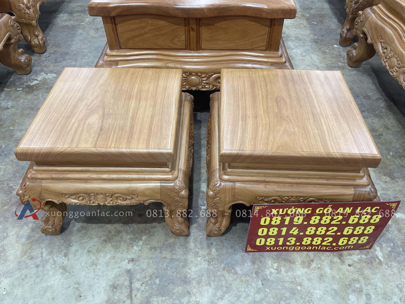 Trọn bộ hoàng gia louis 10 món chân 14 gỗ gõ đỏ ( Chú Kiên-Nghệ An) 38 2 đôn con ngồi tiện dụng