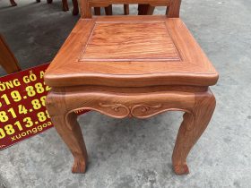 Mẫu ghế cây đàn gỗ hương đá hàng cao cấp 9 mặt ngồi khung tranh ván liền