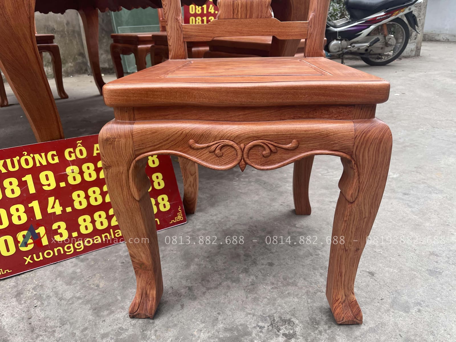 Mẫu ghế cây đàn gỗ hương đá hàng cao cấp 16 hệ chân yếm chạn lá tây