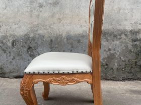 Mẫu ghế louis bọc đệm gỗ gõ đỏ cao cấp 27 hệ chân sau liền vách