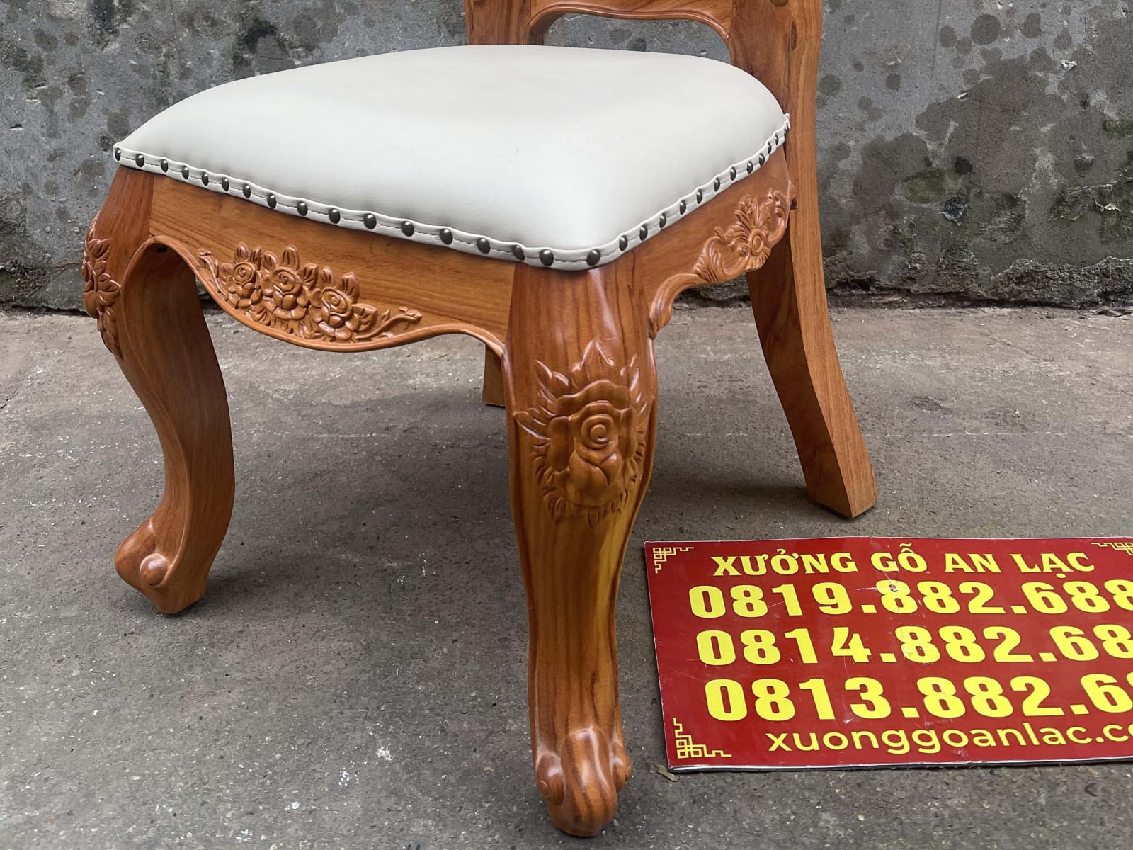 Mẫu ghế louis bọc đệm gỗ gõ đỏ cao cấp 34 ghế ngồi cao 1m15