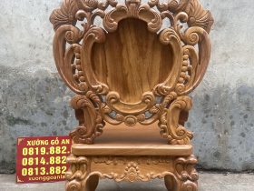 Siêu phẩm ghế ăn hoàng gia vip 2 gỗ gõ đỏ cao cấp 29 mặt sau của ghế louis