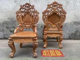 hai mặt trước sau của ghế ăn louis