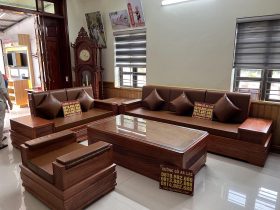 mẫu sofa bọc đệm hàng 5 món gỗ hương đá