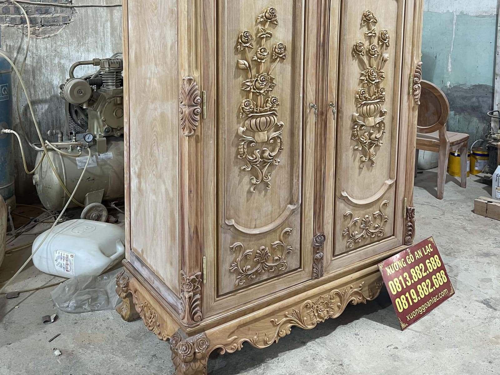 Bản mộc tủ quần áo phòng ngủ gỗ gõ đỏ cao cấp 17 mẫu tủ quần áo phong cách hoàng gia