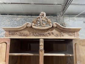 Bản mộc tủ quần áo phòng ngủ gỗ gõ đỏ cao cấp 11 chương tủ đục hoa hồng lá tây