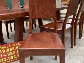 Bộ bàn ăn 8 ghế trơn hiện đại gỗ hương đá phun màu óc chó (Chú Sa, Sài Gòn) 15 bộ bàn ăn 8 ghế