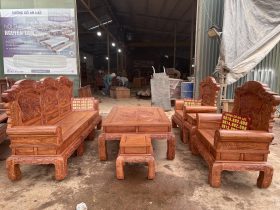 bàn ghế khổng tử 6 món gỗ hương đá