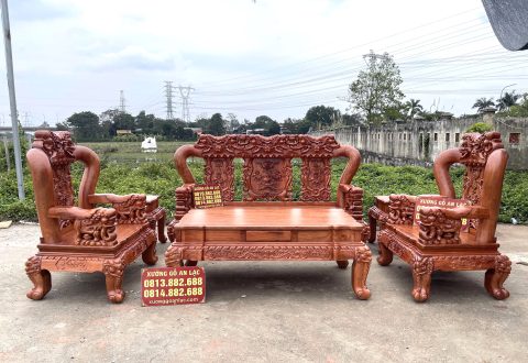 bàn ghế minh quốc voi hàng 6 món gỗ hương đá