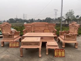 bản mộc bàn ghế kim khánh 6 món gỗ hương đá