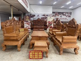 Nội thất phòng khách 5 mẫu bàn ghế hoàng gia louis 6 món tay 14 chân 14 gỗ gõ đỏ