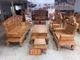 bộ bàn ghế hoàng gia gõ gõ cao cấp