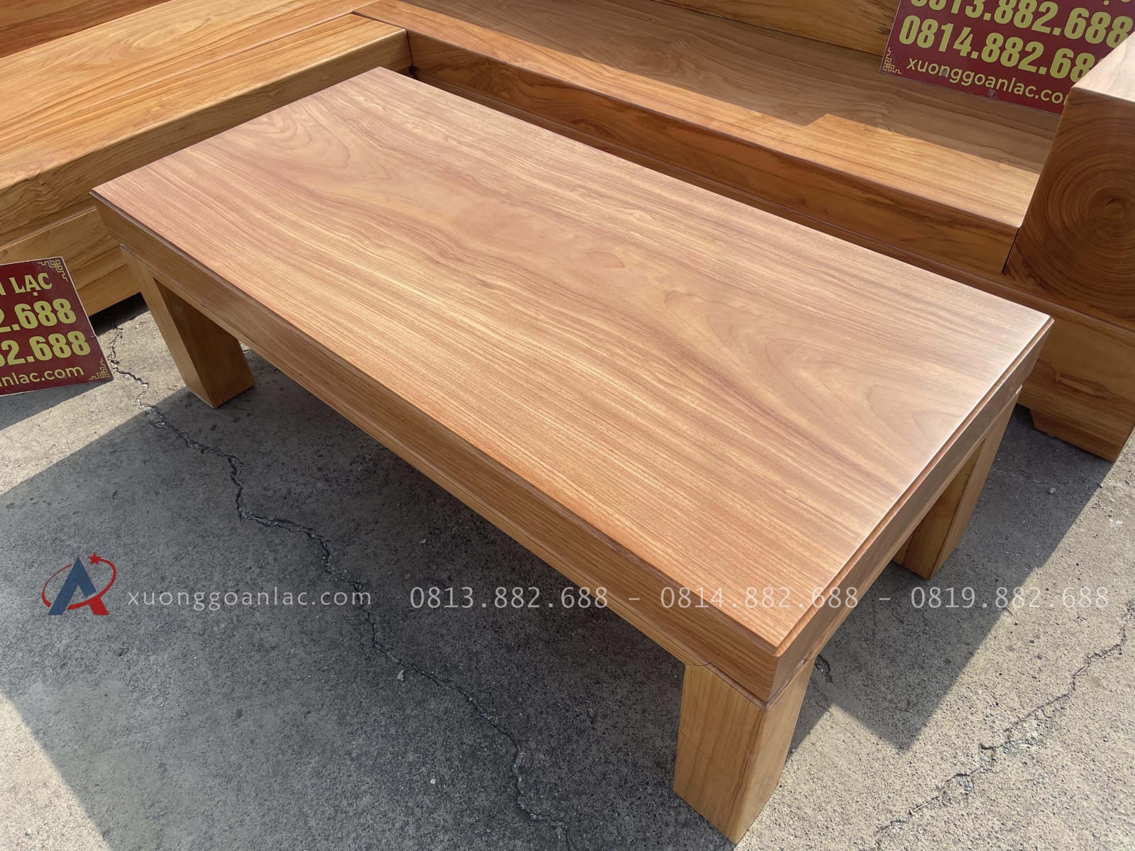 Mẫu sofa nguyên khối gỗ gõ đỏ Pachy siêu vip (Anh Khánh, Hà Đông) 39 bàn trà nguyên khối