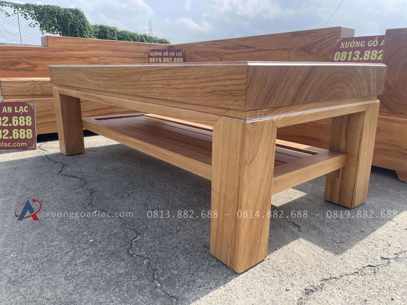 Mẫu sofa nguyên khối gỗ gõ đỏ Pachy siêu vip (Anh Khánh, Hà Đông) 40 mẫu bàn trà mặt nguyên khối
