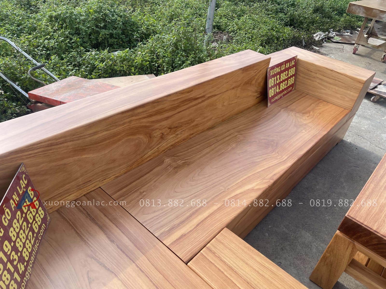 Mẫu sofa nguyên khối gỗ gõ đỏ Pachy siêu vip (Anh Khánh, Hà Đông) 42 sofa băng dài nguyên khối