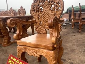 Bộ bàn ăn hoàng gia vip 8 ghế louis gỗ gõ đỏ cao cấp (Anh Minh, Hưng Yên) 23 mẫu ghế louis hoàng gia có tay cao cấp